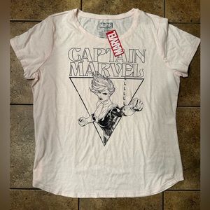 NWT pink Captain Marvel tshirt size L